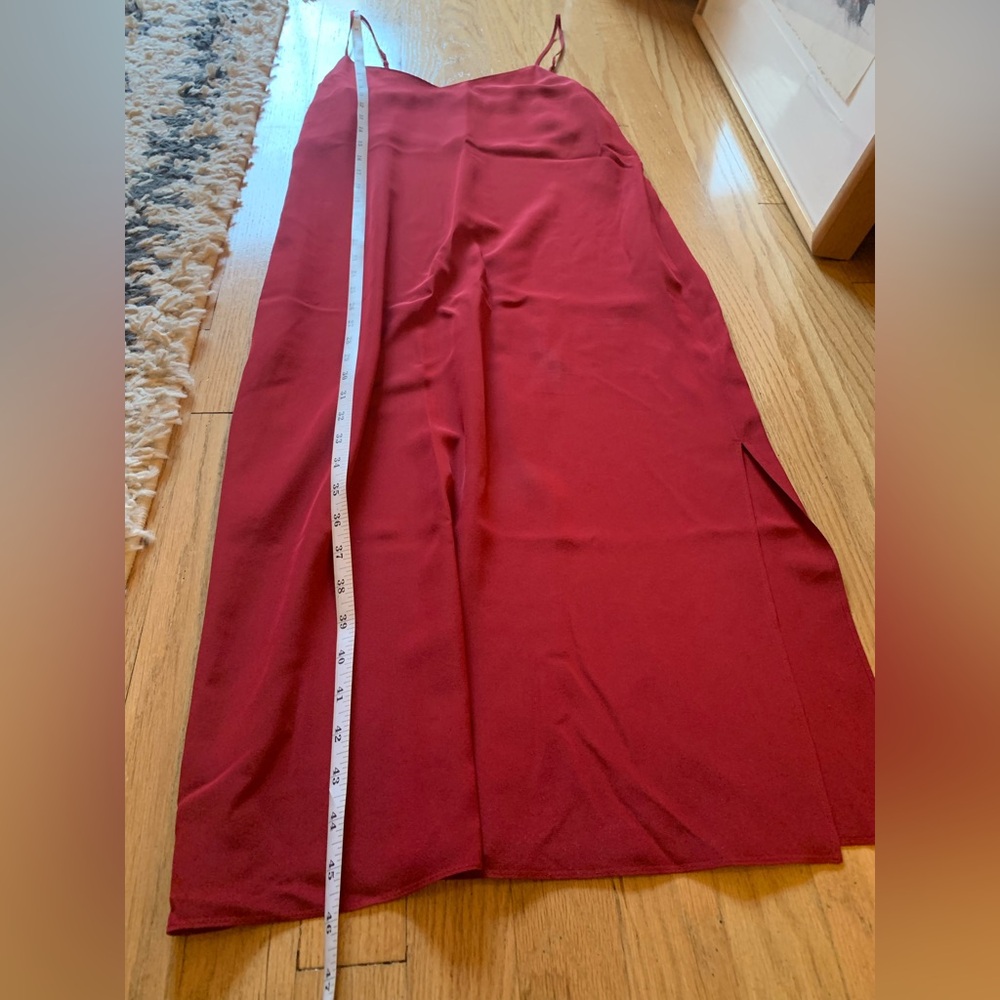 Madewell // Red Silk Eva Side-Slit Slip Dress - Picture 7 of 11